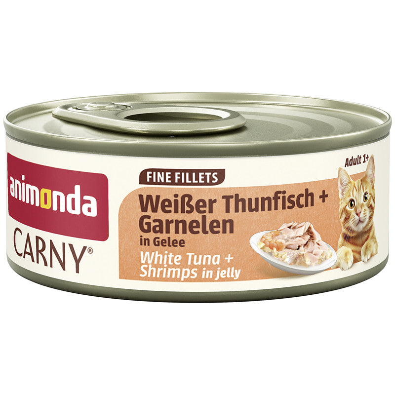animonda Carny Fine Fillets Adult Weißer Thunfisch + Garnelen in Gelee 60 g