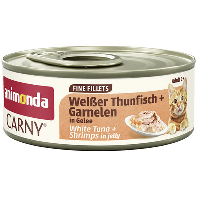 animonda Carny Fine Fillets Adult Weißer Thunfisch + Garnelen in Gelee 60 g