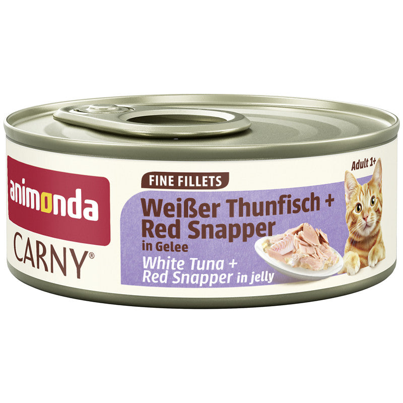 animonda Carny Fine Fillets Adult Weißer Thunfisch + Red Snapper in Gelee 60 g