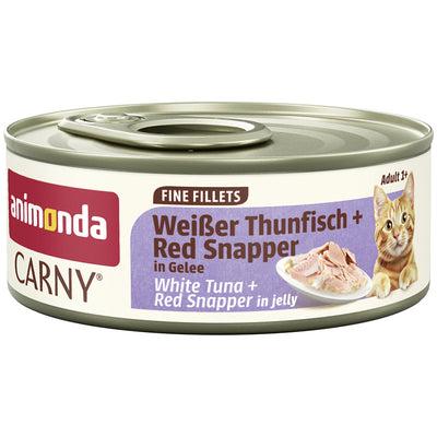 animonda Carny Fine Fillets Adult Weißer Thunfisch + Red Snapper in Gelee 60 g