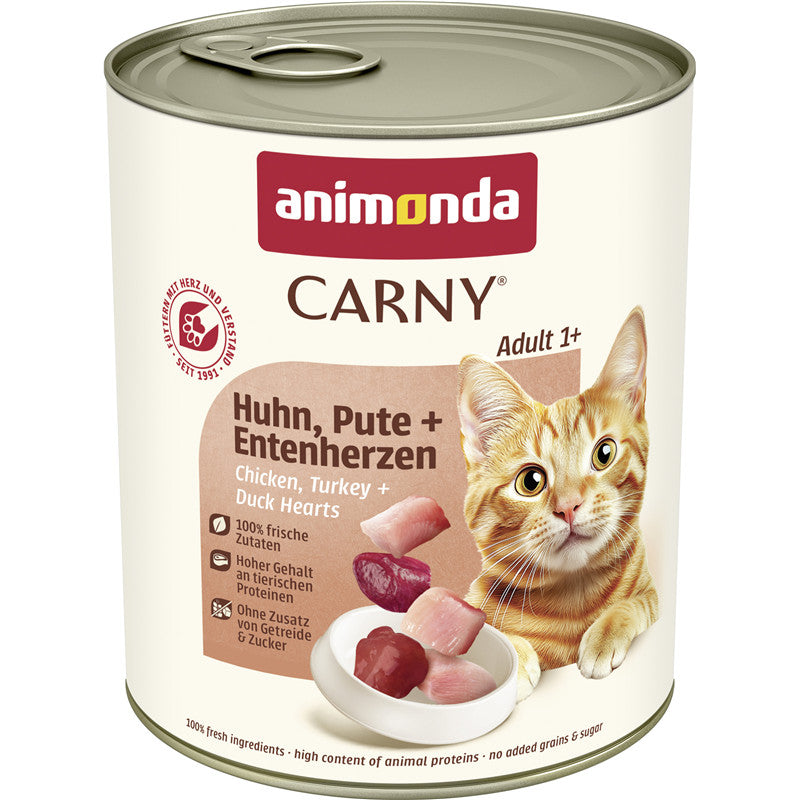 Animonda Cat Dose Carny Adult Huhn, Pute + Entenherzen 800 g