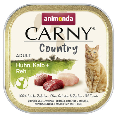 Animonda Cat Schale Carny Country Adult Huhn, Kalb + Reh  100 g