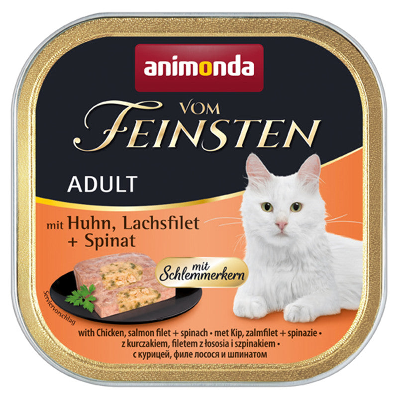 Animonda Cat Vom Feinsten mit Schlemmerkern mit Huhn, Lachfilet & Spinat 100 g