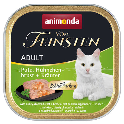 Animonda Cat Vom Feinsten mit Schlemmerkern mit Pute, Hühnchenbrust & Kräuter 100 g