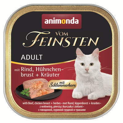 Animonda Cat Vom Feinsten mit Schlemmerkern mit Rind, Hühnchenbrust & Kräutern 100 g