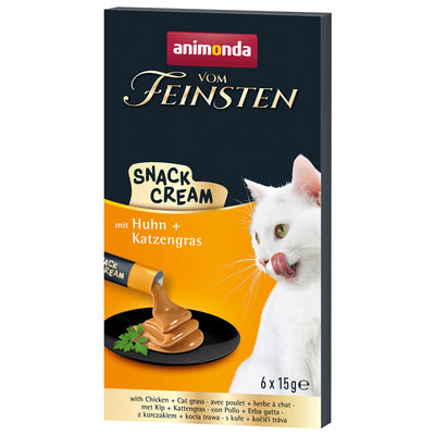 animonda Vom Feinsten Snack-Cream Adult mit Huhn + Katzengras 6 x 15 g