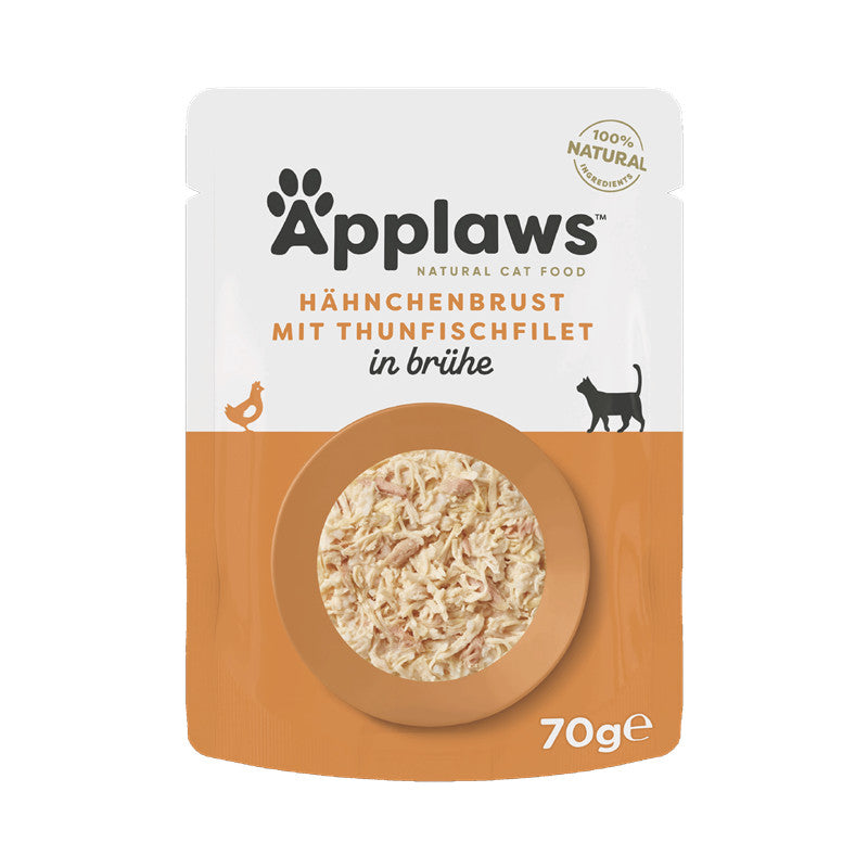 Applaws Cat Hühnchenbrust & Thunfischfilet in Brühe Pouchbeutel 70 g