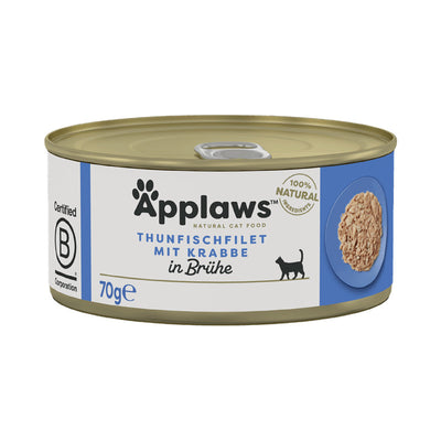 Applaws Katzen Nassfutter in Dose Thunfisch und Krabben 70 g