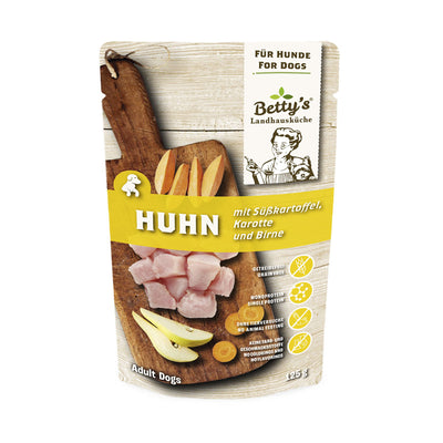 Betty's Landhausküche Hund Frischebeutel Huhn mit Süßkartoffel 125 g