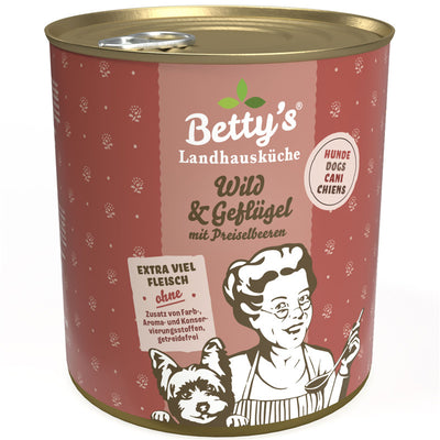 Betty's Landhausküche Hund Wild & Geflügel 800 g