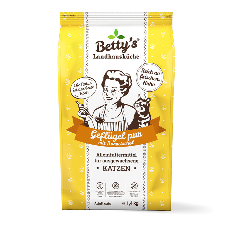 Betty`s Landhausküche Katze Adult Trocken Geflügel pur 1,4 kg