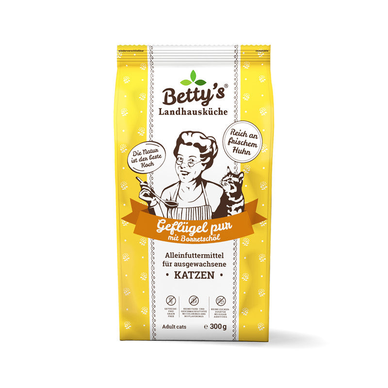 Betty`s Landhausküche Katze Adult Trocken Geflügel pur 300 g