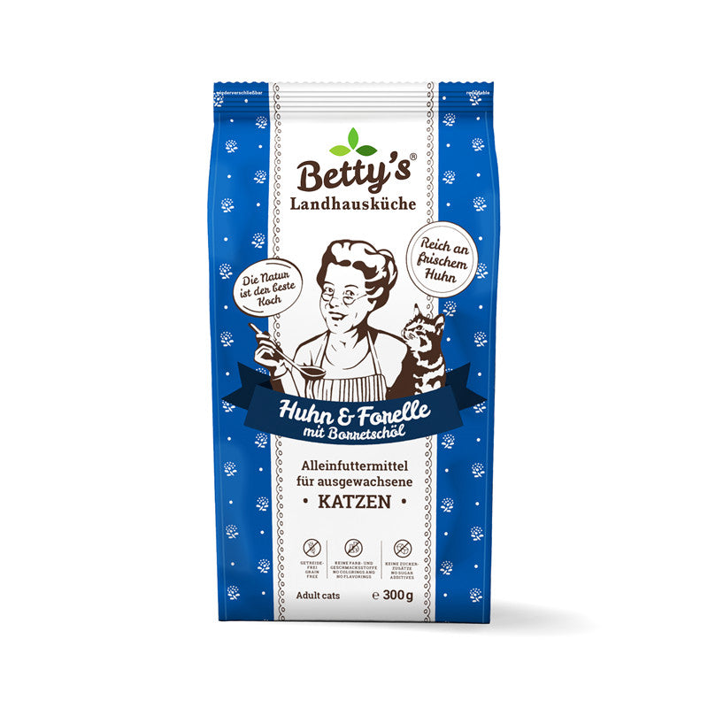 Betty`s Landhausküche Katze Adult Trocken Huhn & Forelle 300 g