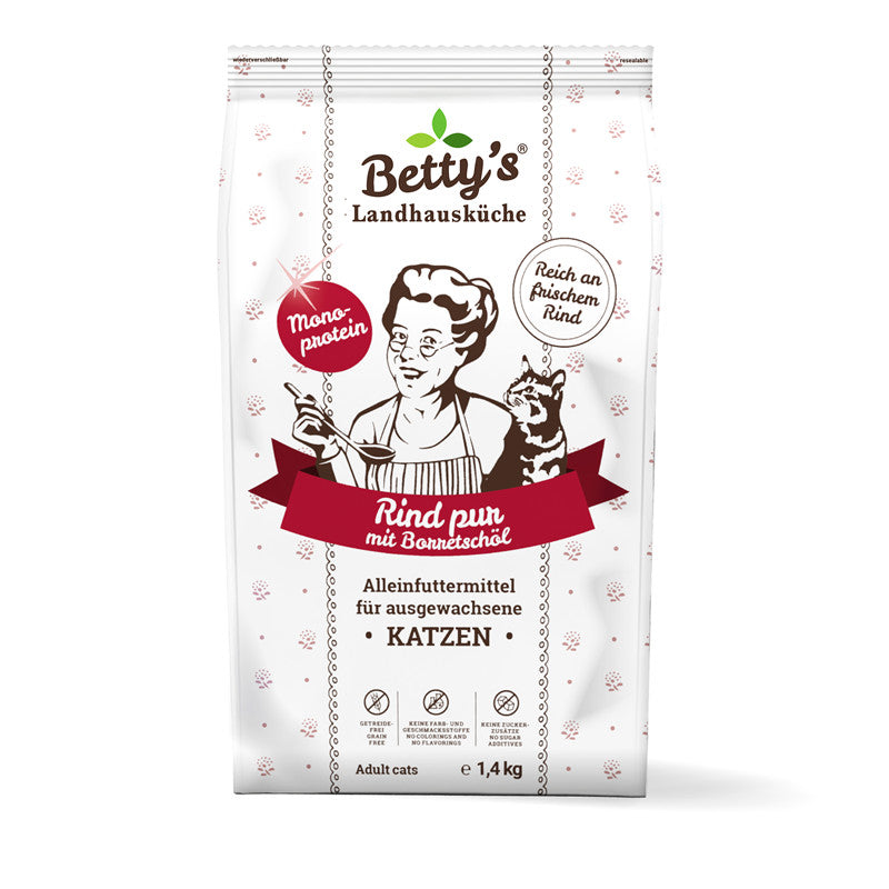 Betty`s Landhausküche Katze Adult Trocken Rind pur 1,4 kg