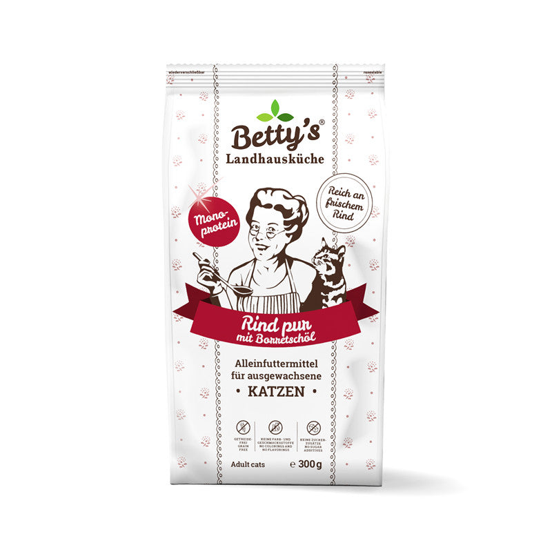 Betty`s Landhausküche Katze Adult Trocken Rind pur 300 g