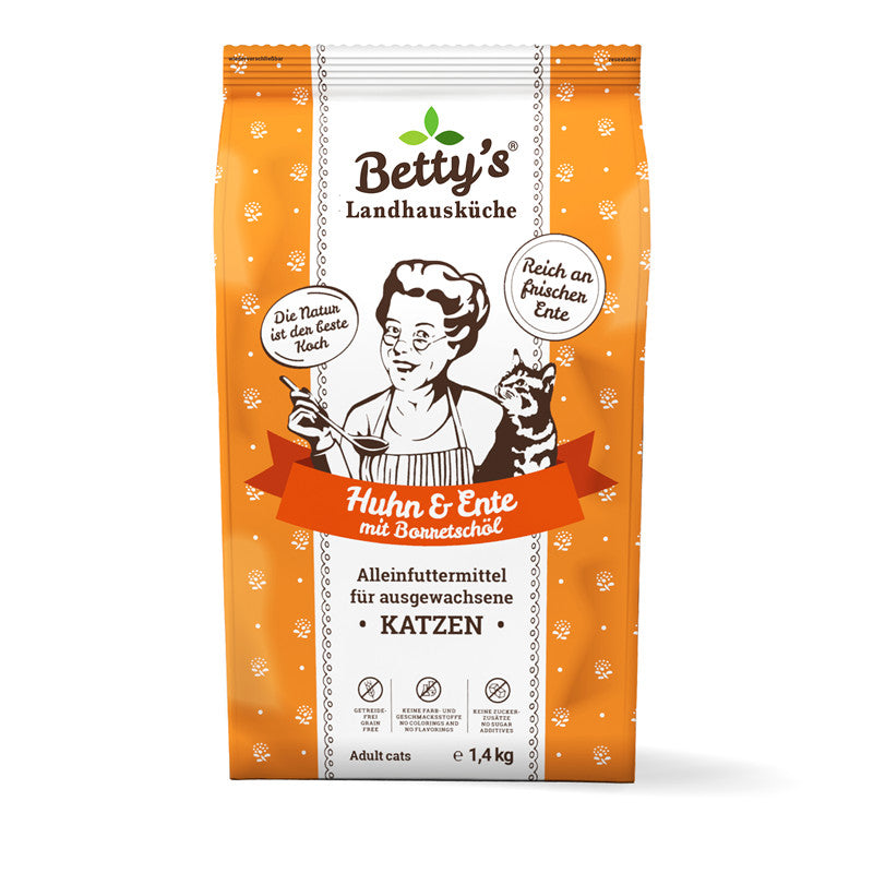 Betty`s Landhausküche Katze Adult Trockenfutter Huhn & Ente 1,4 kg