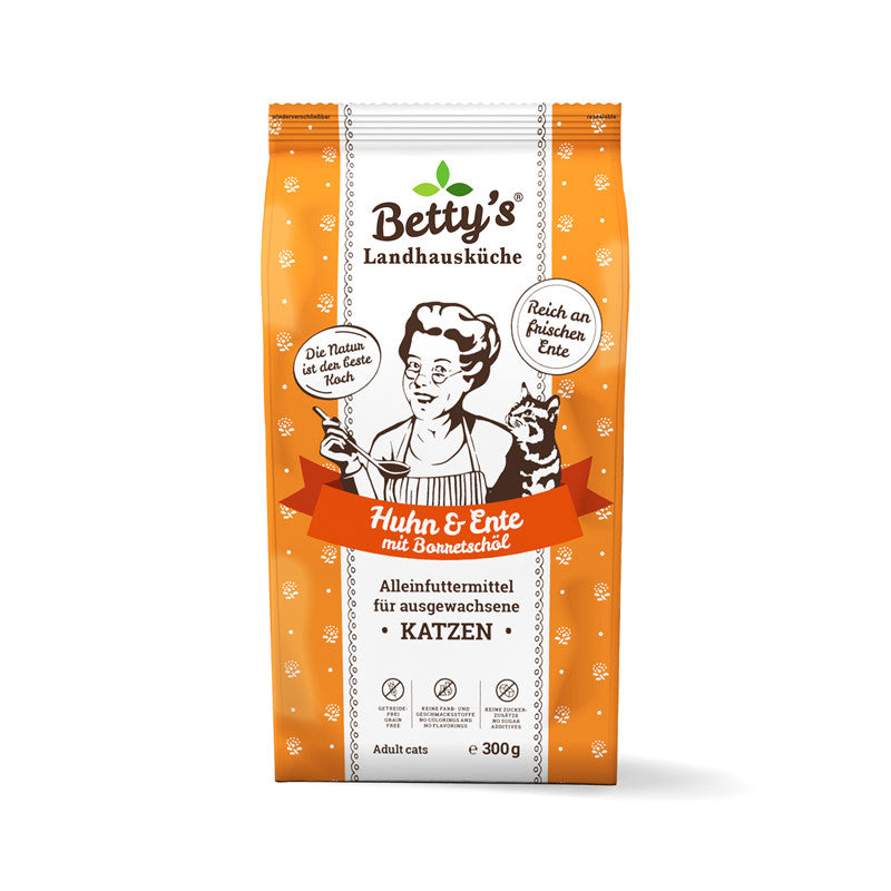 Betty`s Landhausküche Katze Adult Trockenfutter Huhn & Ente 300 g