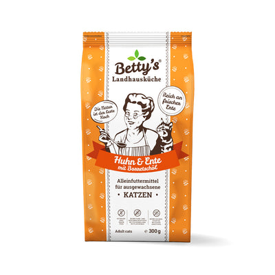 Betty`s Landhausküche Katze Adult Trockenfutter Huhn & Ente 300 g