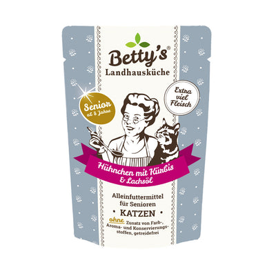 Betty's Landhausküche Katze Frischebeutel Rind pur mit Borretschöl 100 g