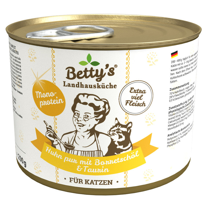 Betty's Landhausküche Katze Huhn pur 200 g