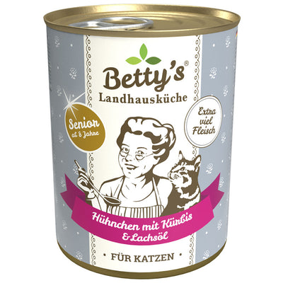 Betty's Landhausküche Katze SENIOR Hühnchen mit Kürbis & Lachsöl 400 g