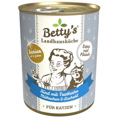 Betty's Landhausküche Katze SENIOR Rind mit Truthahn, Möhrchen & Lachsöl 1 Stück