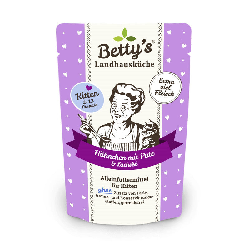 Betty's Landhausküche Kitten Frischebeutel Hühnchen mit Pute 100 g