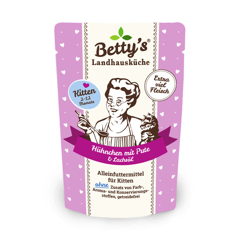 Betty's Landhausküche Kitten Frischebeutel Hühnchen mit Pute 100 g