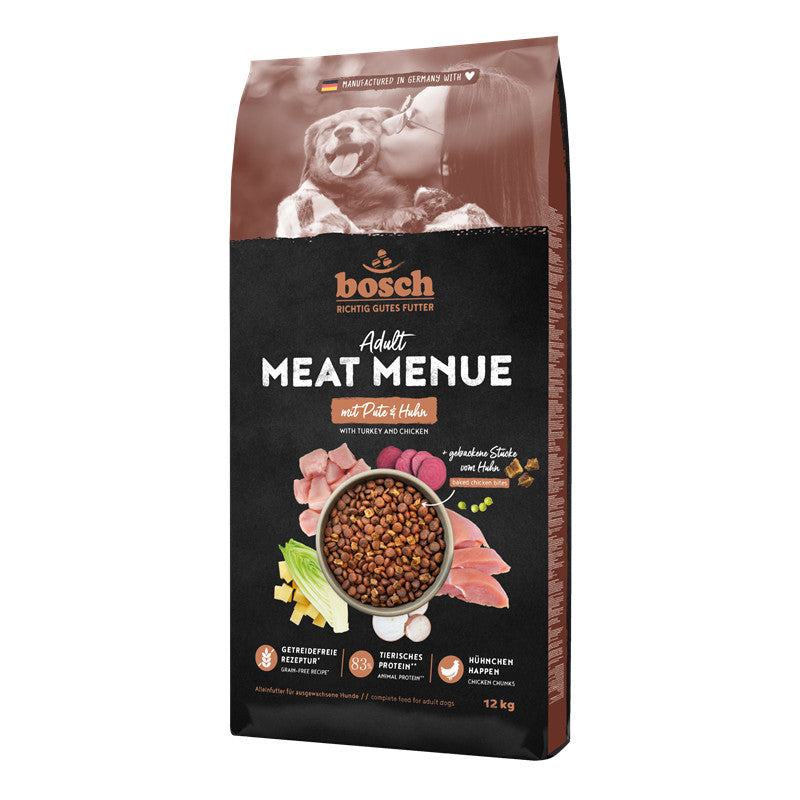 Bosch Dog MEAT MENUE Adult mit Pute & Huhn getreidefrei 12 kg