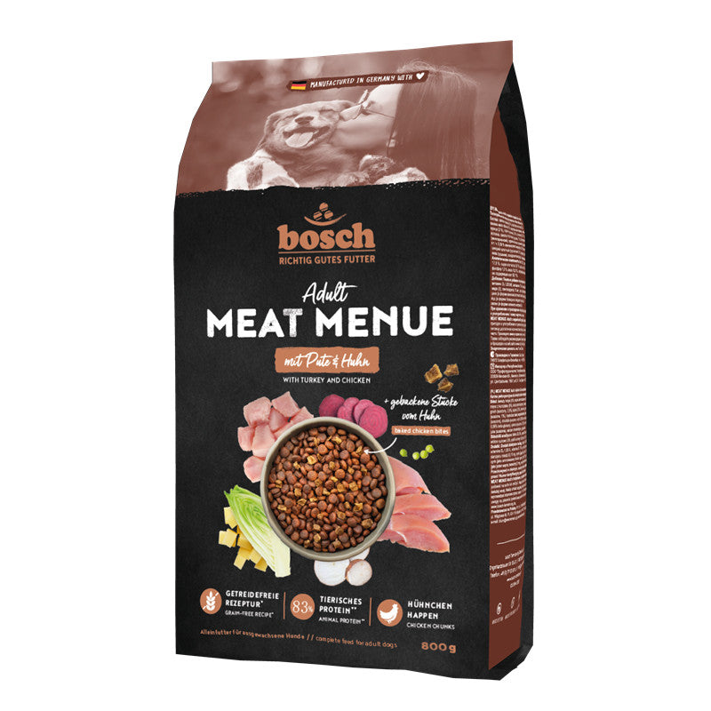 Bosch Dog MEAT MENUE Adult mit Pute & Huhn getreidefrei 800 g