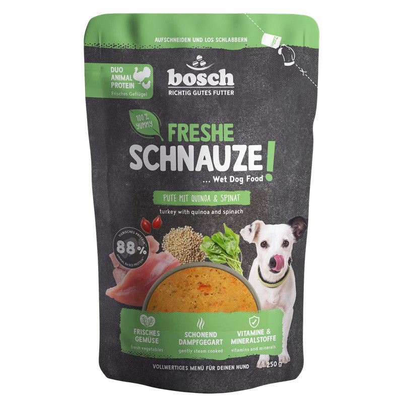 bosch Freshe Schnauze Nassfutter - Pute mit Quinoa & Spinat 250 g