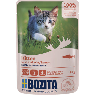 Bozita Cat Häppchen in Soße Lachs für Kitten 85 g