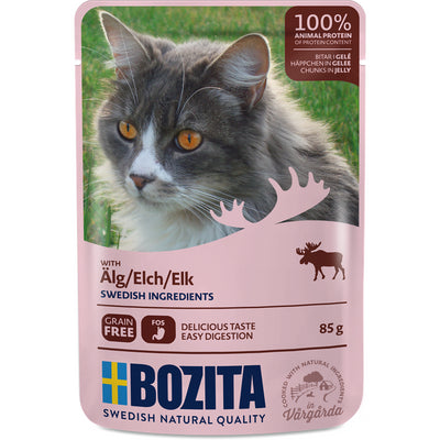 Bozita Cat Pouch Häppchen in Gelee mit Elch 85 g