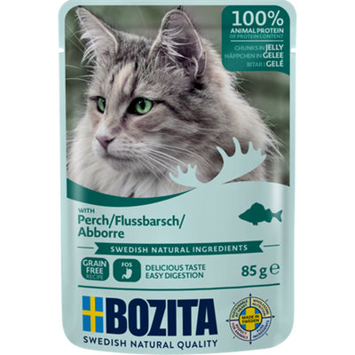 Bozita Cat Pouch Häppchen in Gelee mit Flussbarsch 85 g