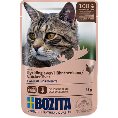 Bozita Cat Pouch Häppchen in Gelee mit Hühnchenleber 85 g