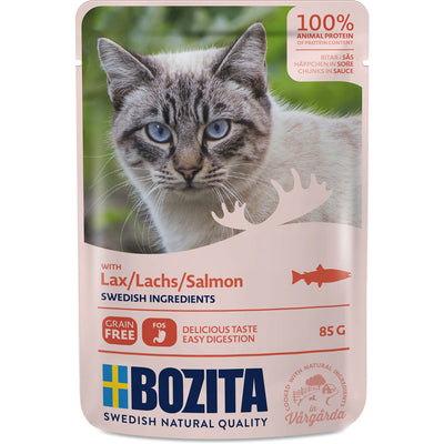 Bozita Cat Pouch Häppchen in Soße mit Lachs 85 g