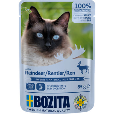 Bozita Cat Pouch Häppchen in Soße mit Rentier 85 g