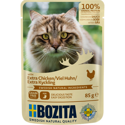 Bozita Cat Pouch Häppchen in Soße mit viel Hühnchen 85 g