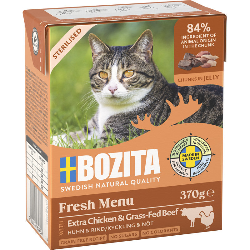 Bozita Sterilised Häppchen in Gelee mit Huhn & Rind 370 g