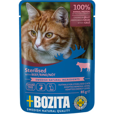 Bozita Sterilised Häppchen in Gelee mit Rind 85 g