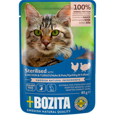 Bozita Sterilised Häppchen in Sauce mit Huhn und Pute 85 g