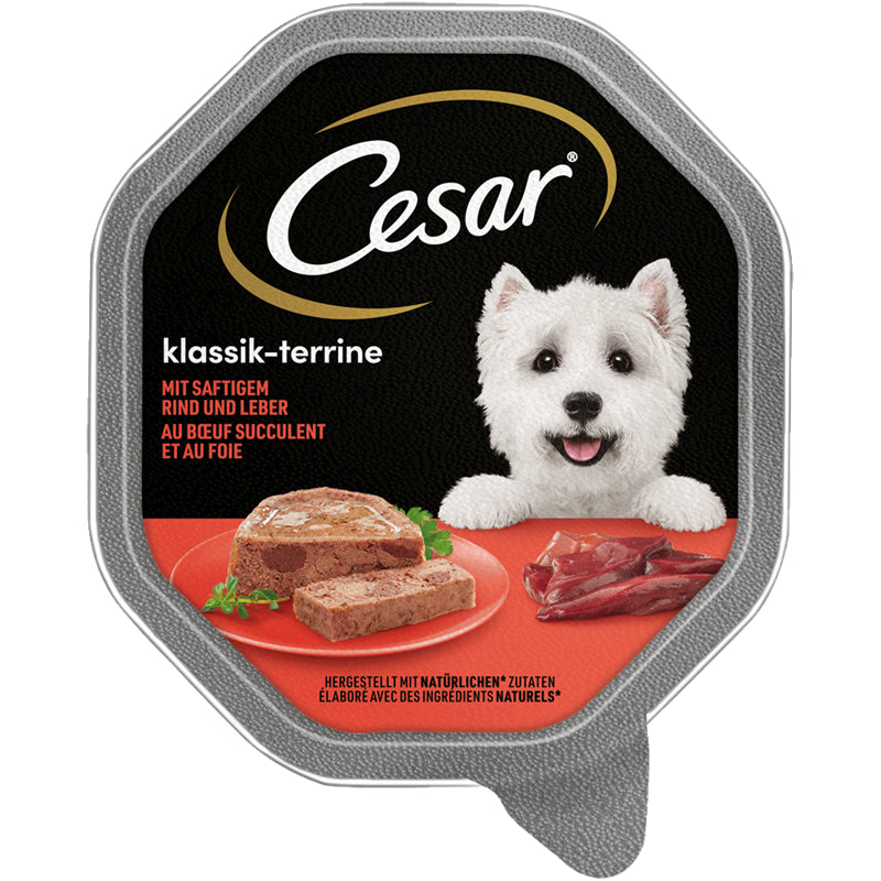 CESAR® Klassik-Terrine mit saftigem Rind und Leber 150 g