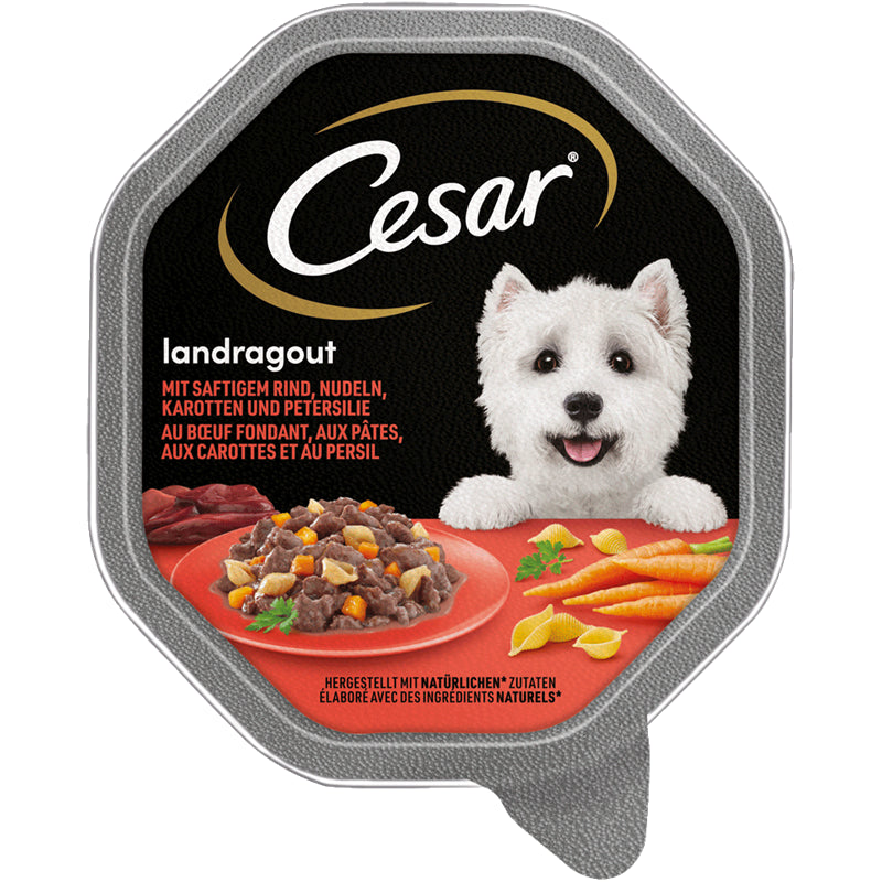 CESAR® Landragout mit Rind, Nudeln, Karotten und Petersilie 150 g