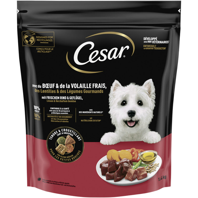 CESAR® Trocken für kleine Hunde Rind & Geflügel 1,4 kg
