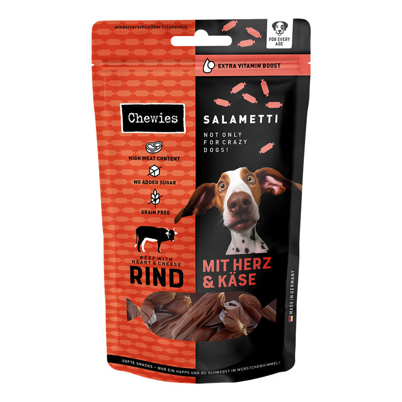 Chewies Salametti Rind, Herz & Käse 60 g