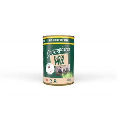 Christopherus Fleischmix - mit Hühnerherzen - 70% Fleischanteil ohne Getreide 400 g