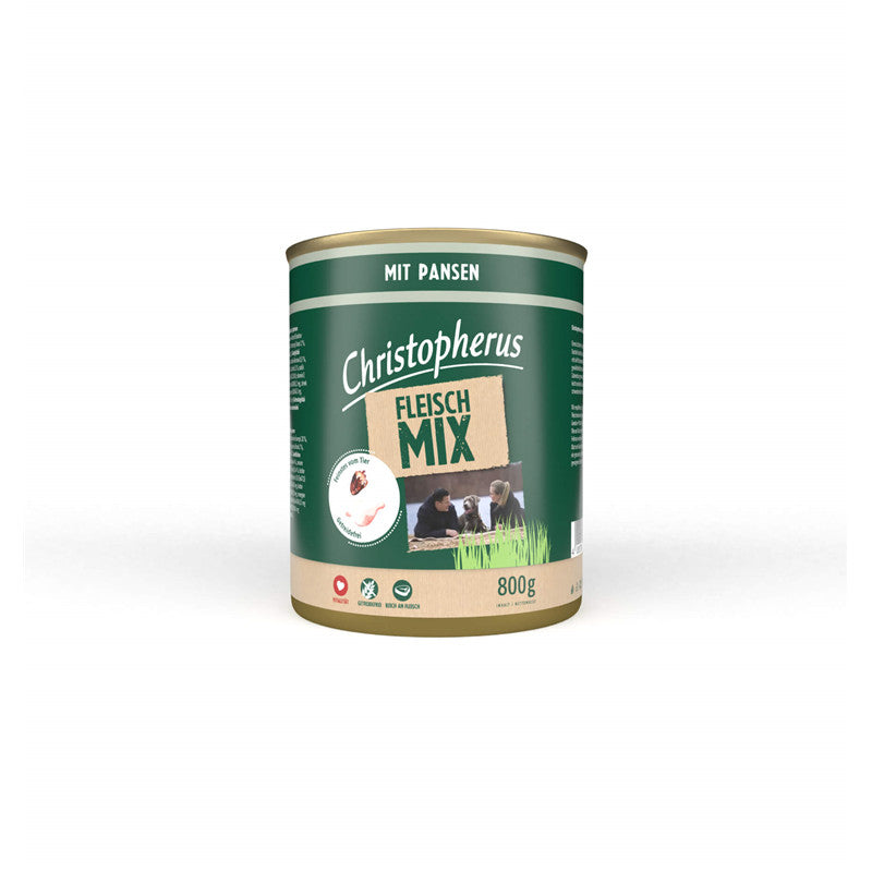 Christopherus Fleischmix mit Pansen - 70% Fleischanteil - ohne Getreide und Soja 800 g