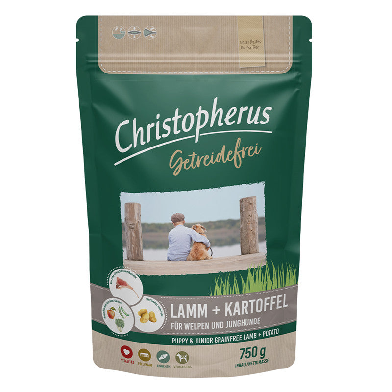 Christopherus Getreidefrei Welpe & Junghund mit Lamm & Kartoffel 750 g