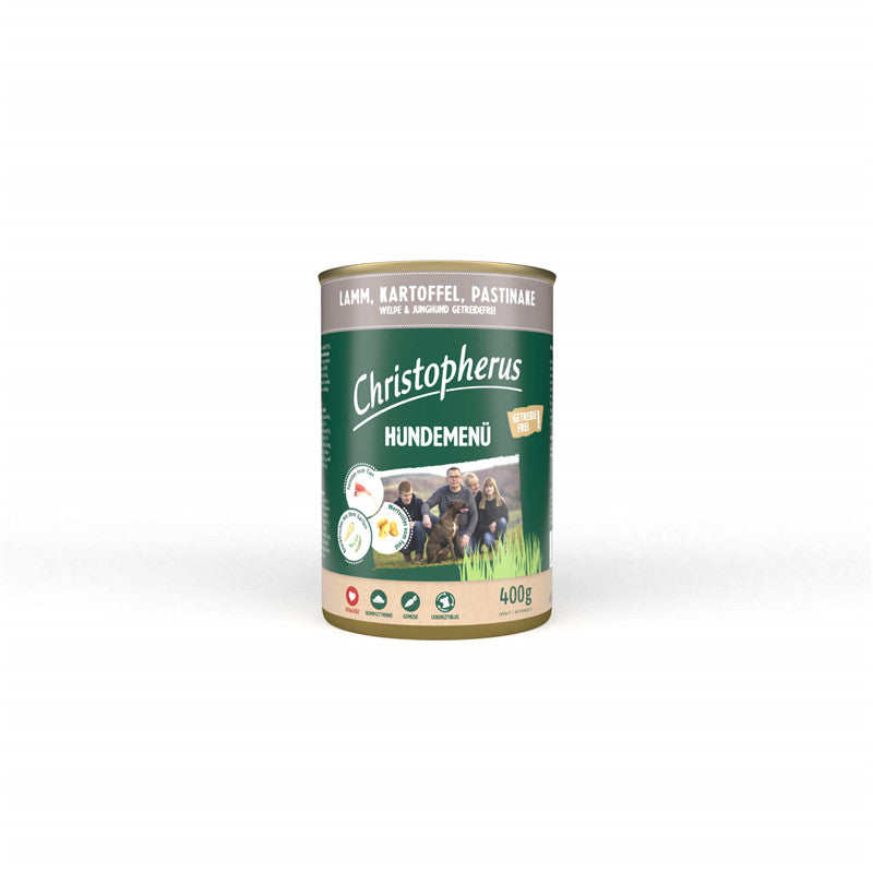 Christopherus Hundemenü -Junior - mit Lamm, Kartoffel, Pastinake  400g