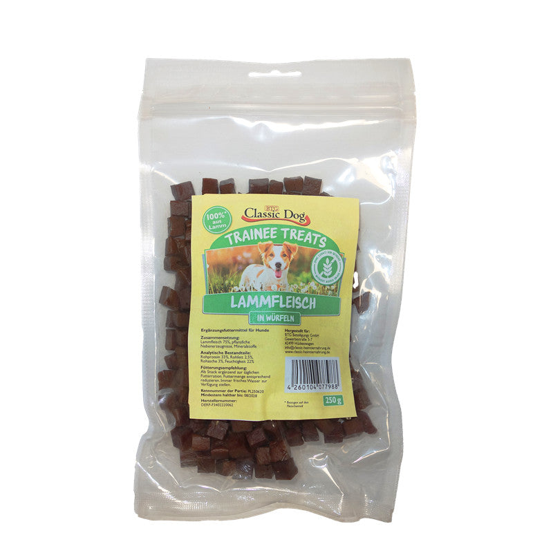 Classic Dog Snack Trainee Treats Lammfleisch in Würfeln 250 g
